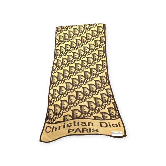 Écharpe Christian Dior motifs jacquard CD