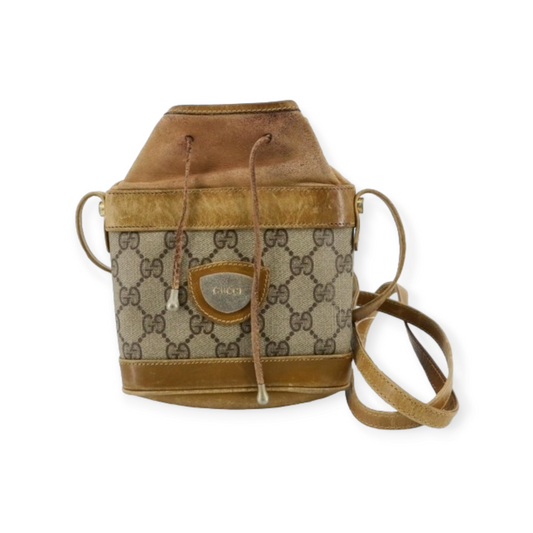 Sac bandoulière Gucci vintage "seau" en toile monogramme